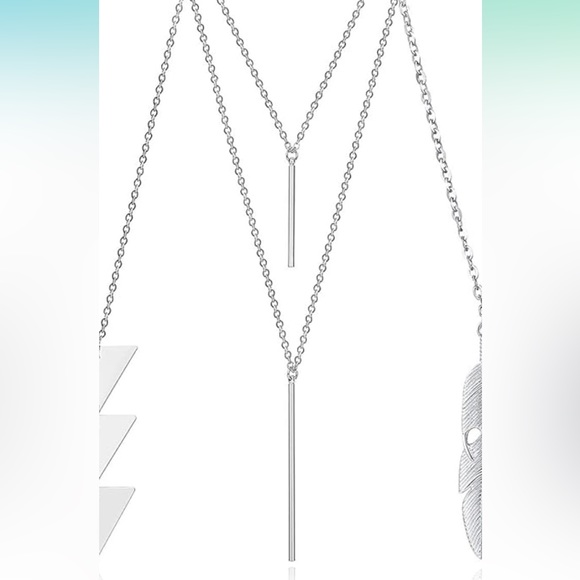 ✨NWT ✨Minimal Layering Statement Silver Necklace✨ Handmade ✨Artisan✨ G… - Picture 3 of 5